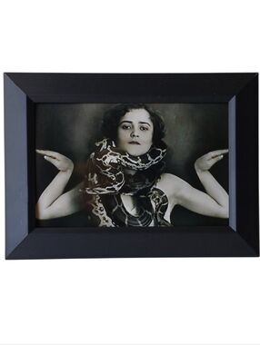 Vintage  Sideshow Circus Freak Show Woman's snake charmer Sideshow Retro Framed